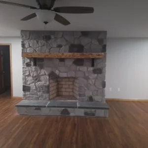 Second stone fireplace in the finished basement in Elverson, PA