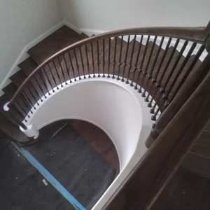 Grand entrance spiral staircase top view