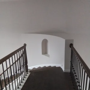 Grand entrance spiral staircase top view