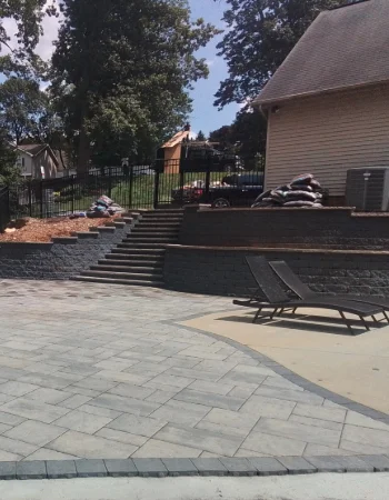 A residential patio built with pavers in Compass PA