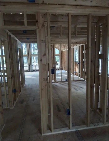Interior wall framing by Sunny Ridge Construction in Coatesville, PA