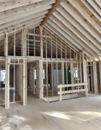 New home roof framing construction in Compass, PA