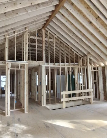 Large-scale interior timber framing by Sunny Ridge Construction in Downingtown, PA