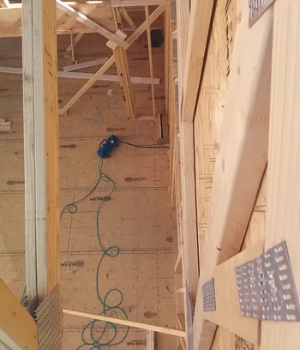 Interior basement framing showing straight walls and structural support for renovations in Exton, PA