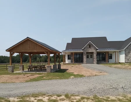 A wooden pavilion in Chester County, PA