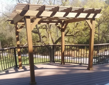 A wooden pergola in Chester County, PA